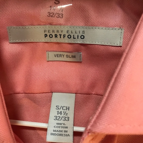 New Perry Ellis Portfolio Tea Rose Dress Shirt LS. - Picture 2 of 3